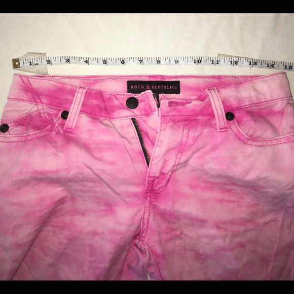 Rock & Republic Adjustable Pink Tie-Dye Pants - Picture 3 of 4